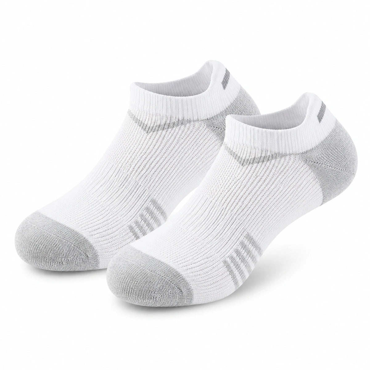 Chaussettes basses 35-38 en textile blanc et gris - maille respirante pour sport et quotidien