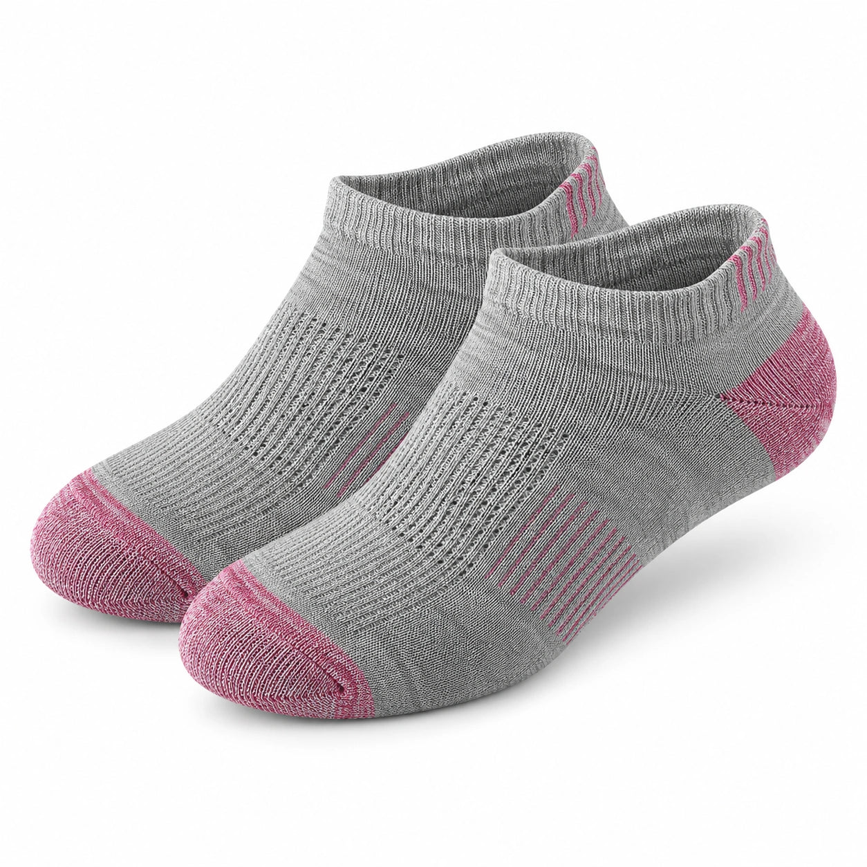 Chaussettes basses 43-46 en maille textile gris rose - confort respirant