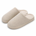 Chaussons 38/39 en textile côtelé beige à enfiler pour intérieur