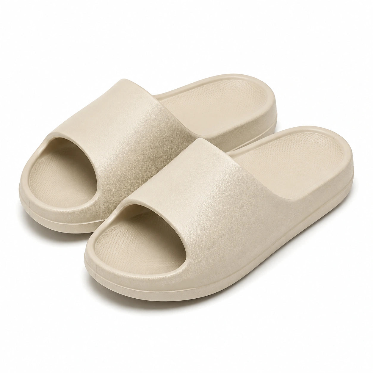 Claquettes 36/37 en mousse EVA beige pour douche à semelle antidérapante