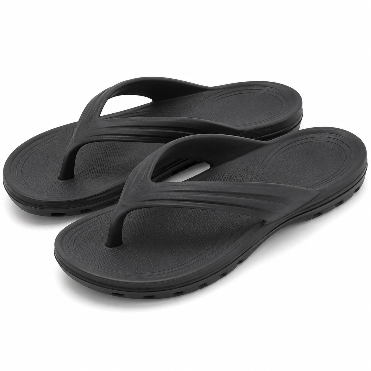 Tongs 36/37 en matière synthétique noire pour plage style minimaliste